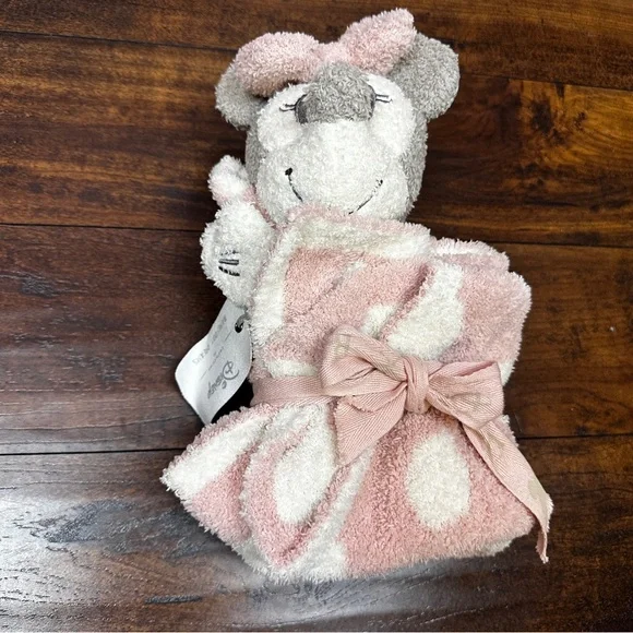 Barefoot Dreams CozyChic Vintage Minnie Mouse Buddie Blanket Dusty Rose One Size